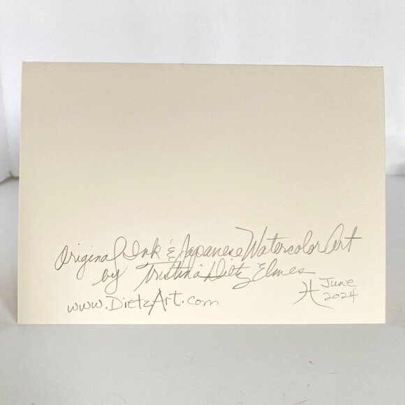 Watercolor Duck Cattails Art Handmade Original Blank Greeting Card and Envelope - Picture 4 of 5